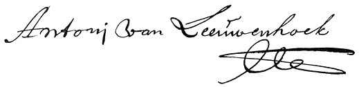 Handtekening: Antoni van Leeuwenhoek