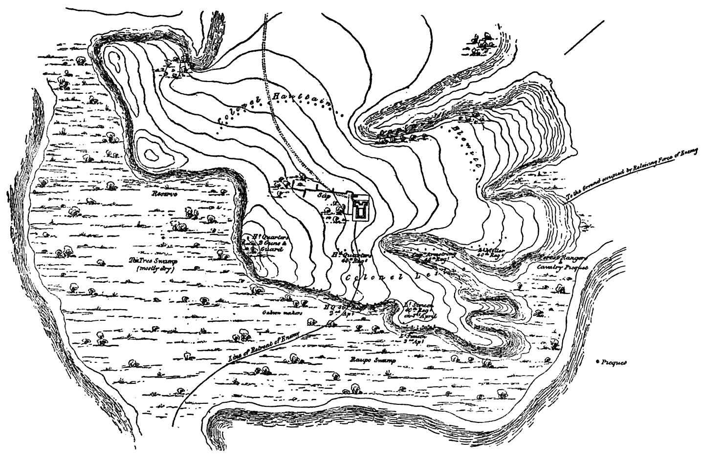 A PLAN OF THE BATTLEFIELD OF ORAKAU. 1864.