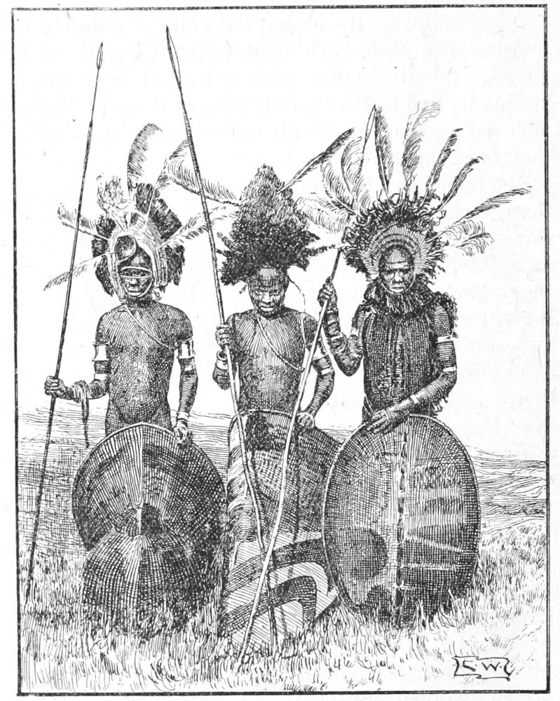 Warriors of the Kavirondo Tribe in Feather Head-Dresses