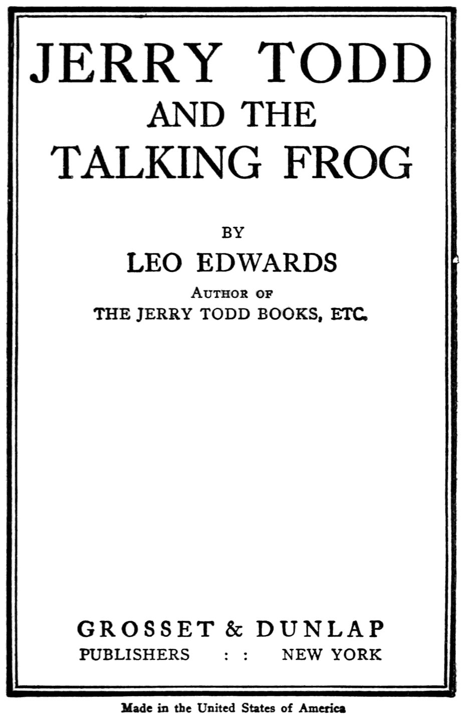 Original Title Page.