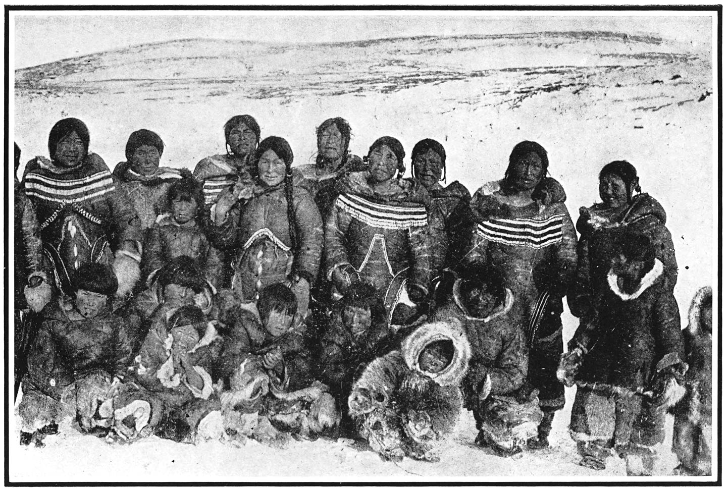 Part of an Eskimo Tribe of Women and Children.