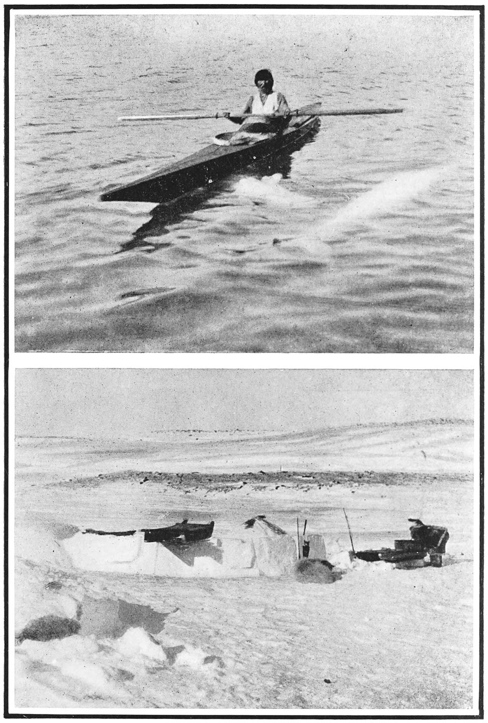 An Eskimo in his Kayak.