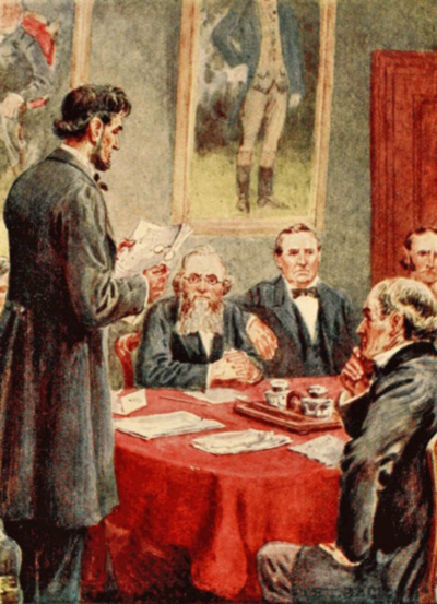 Lincoln reading the Emancipation Proclamation to his Cabinet