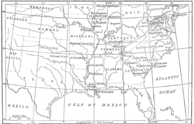 Map of Southern United States