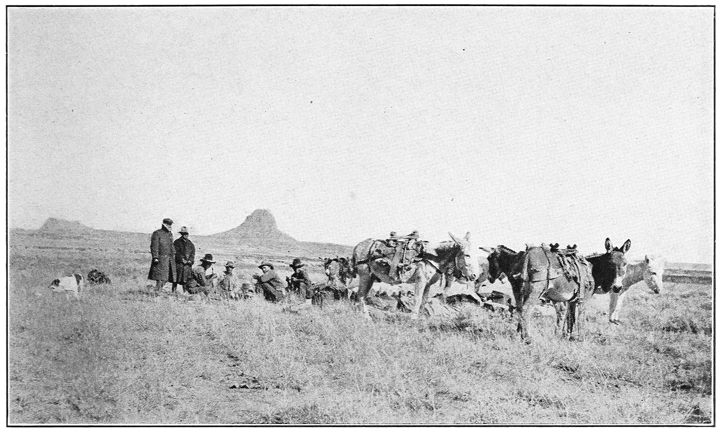 CROSSING THE DESERT BELOW CHIMNEY BUTTE