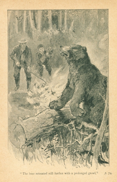"The bear retreated still further with a prolonged growl."