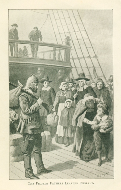 THE PILGRIM FATHERS LEAVING ENGLAND.