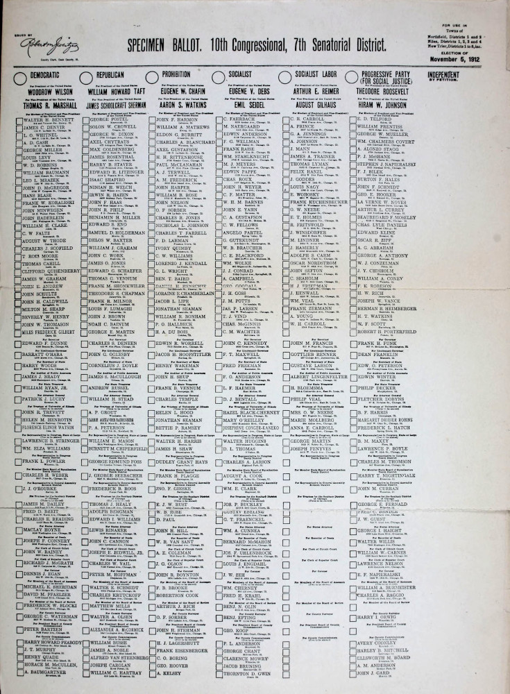 SPECIMEN BALLOT. 10th Congressional, 7th Senatorial District.