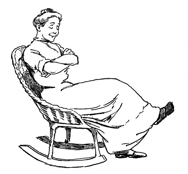 Illustration of Mrs. Mulvaney in the rocking-chair