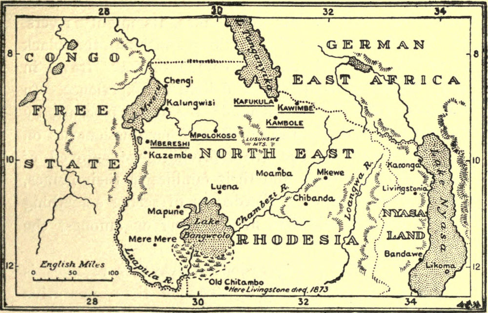 >Map of Central Africa, showing L. M. S. Mission Stations