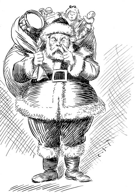 Santa Claus: “Whew! I suppose if I don’t remember those<br> poor boys in Wall Street they’ll complain to Teddy