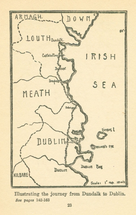 Illustrating the journey from Dundalk to Dublin.