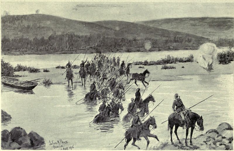 Cavalry crossing a river