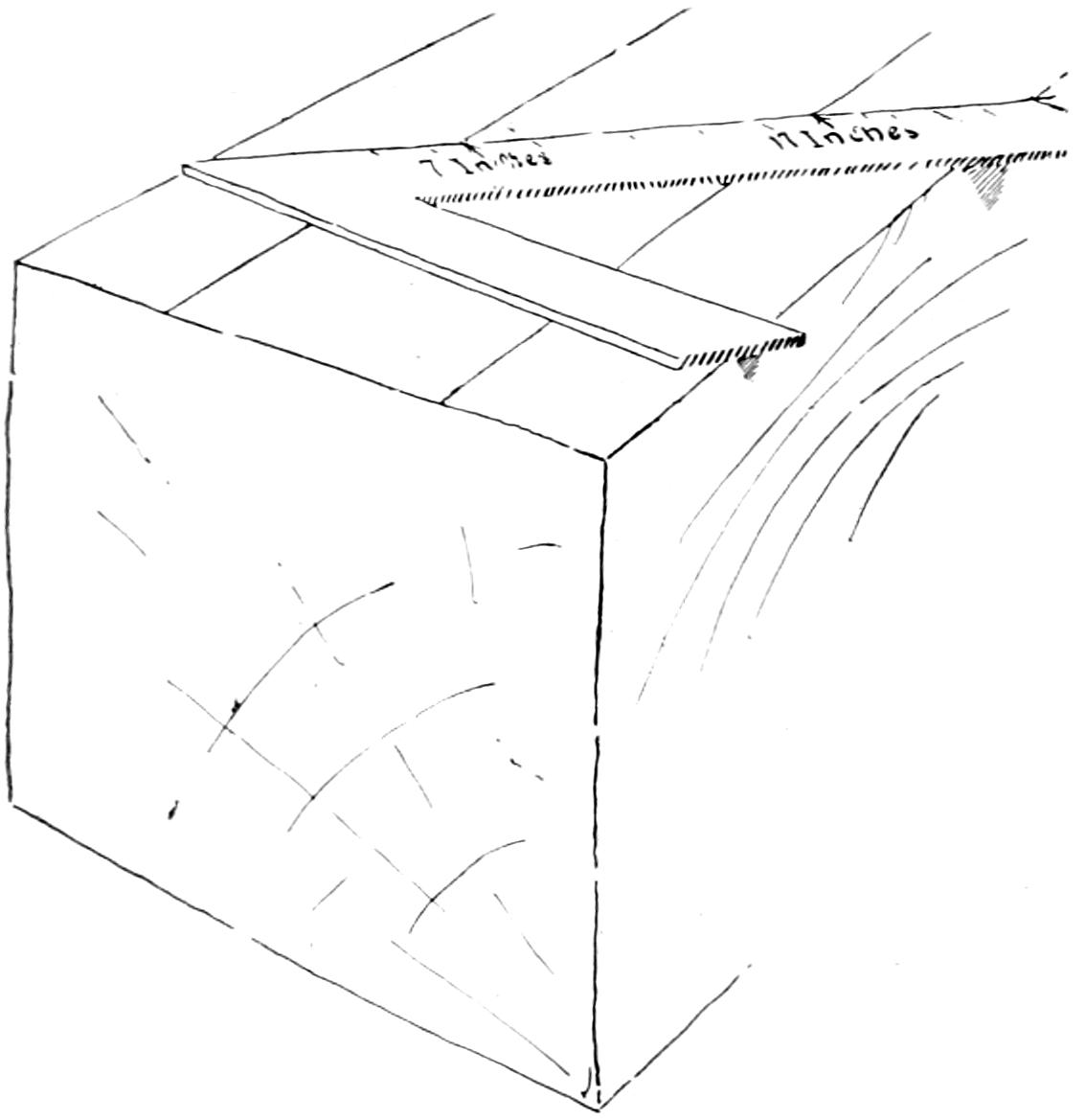 Using steel-square to divide block