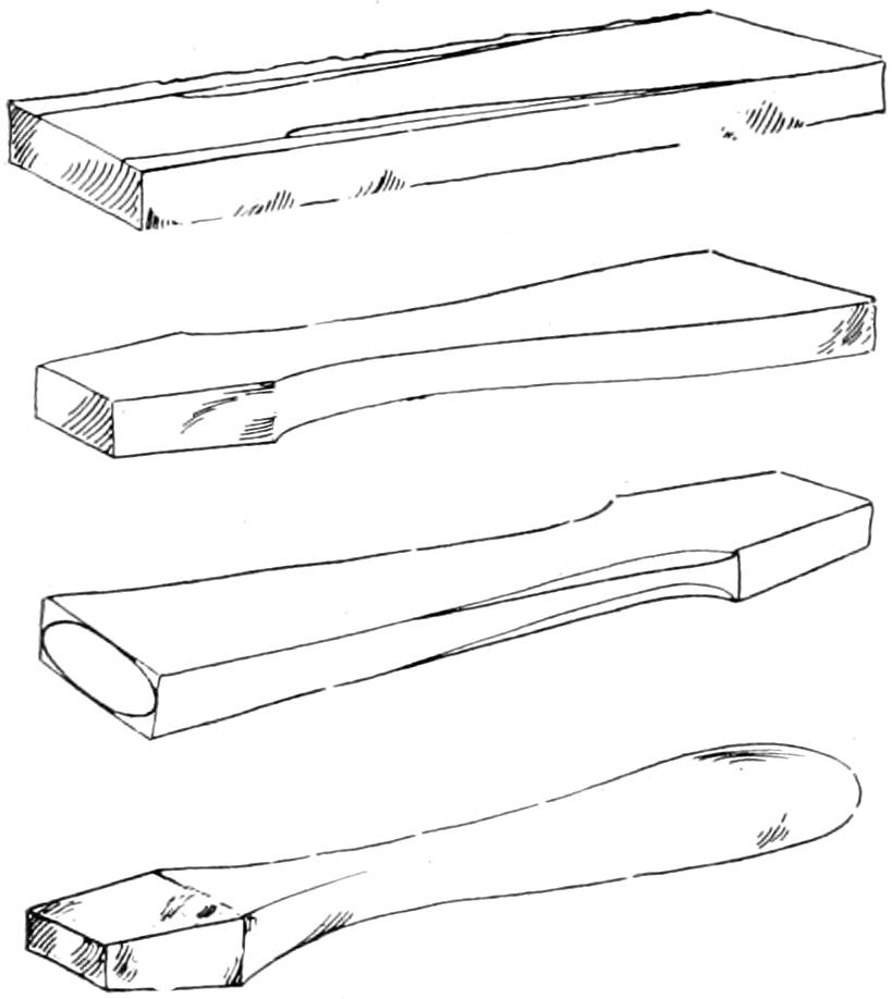 Steps in modeling a hammer handle