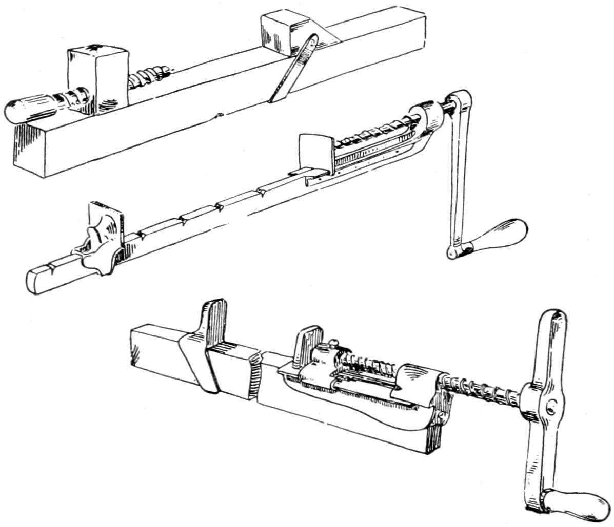 Three bar clamps