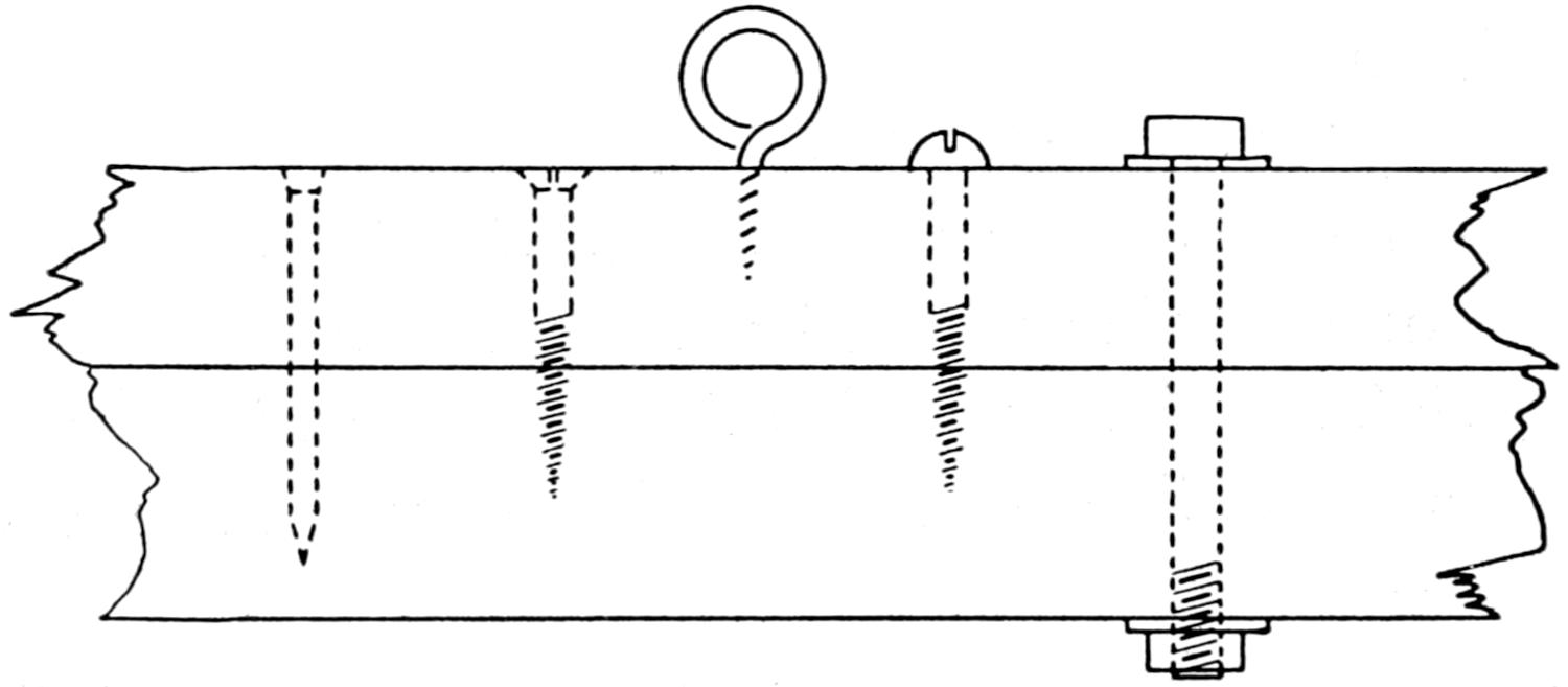 Drawing of screws and nails