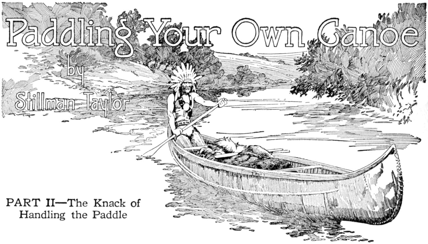 Chapter heading: paddling a canoe