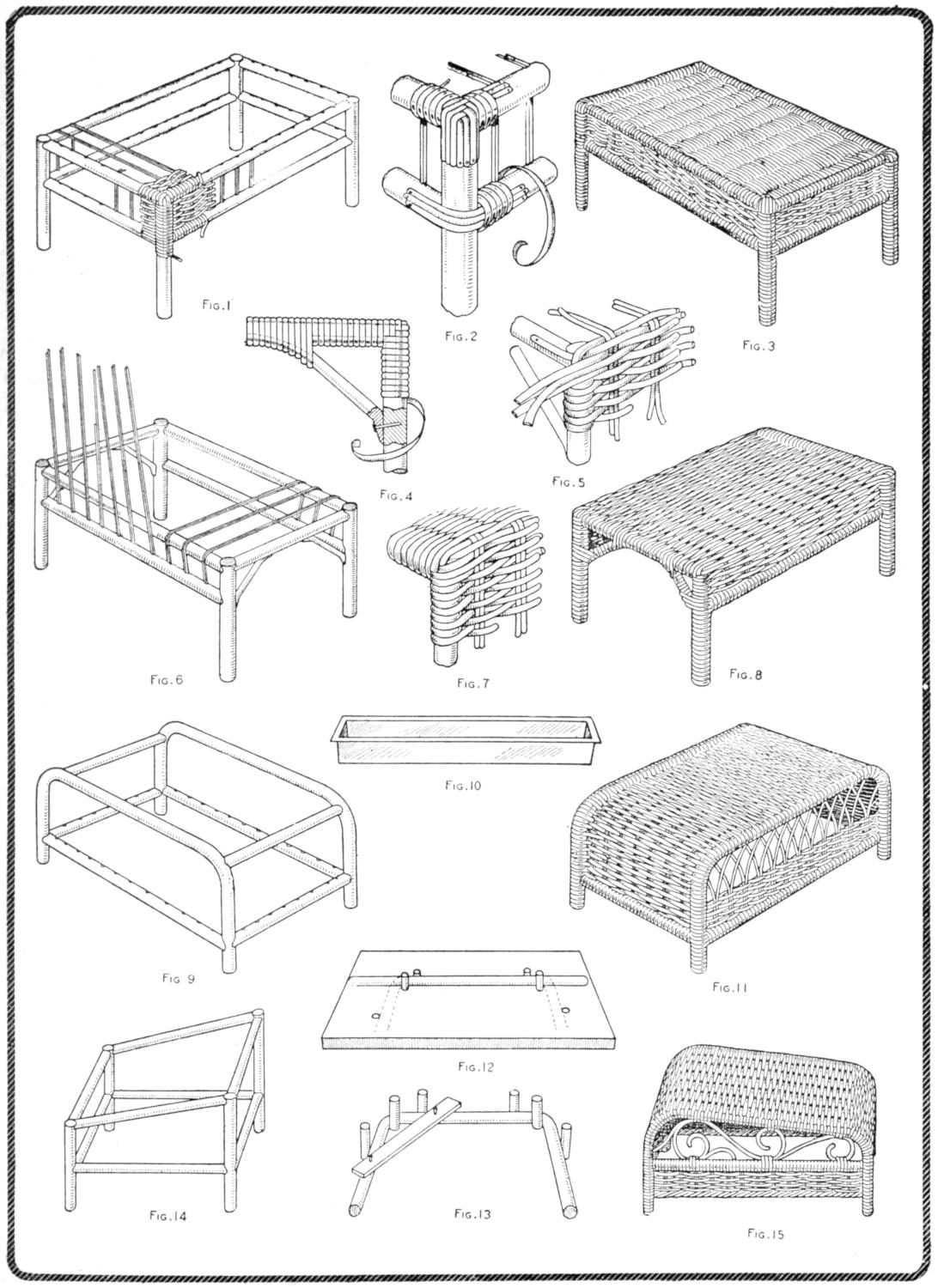 Examples of reed woven furniture