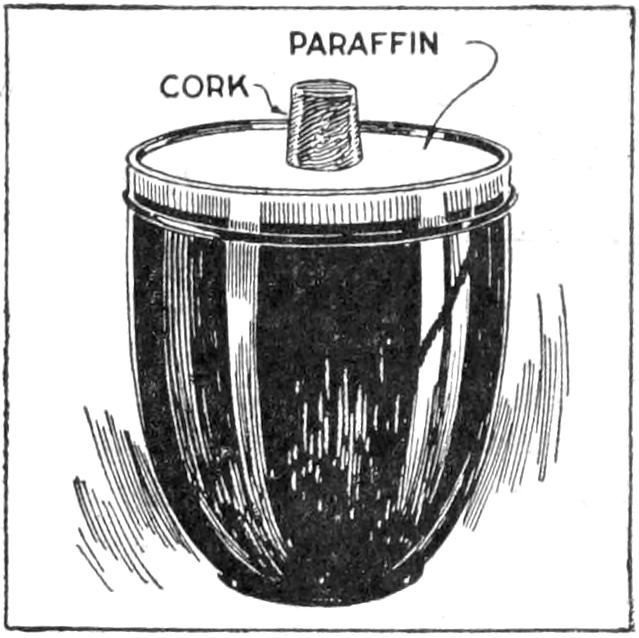 Removable layer of paraffin in jar