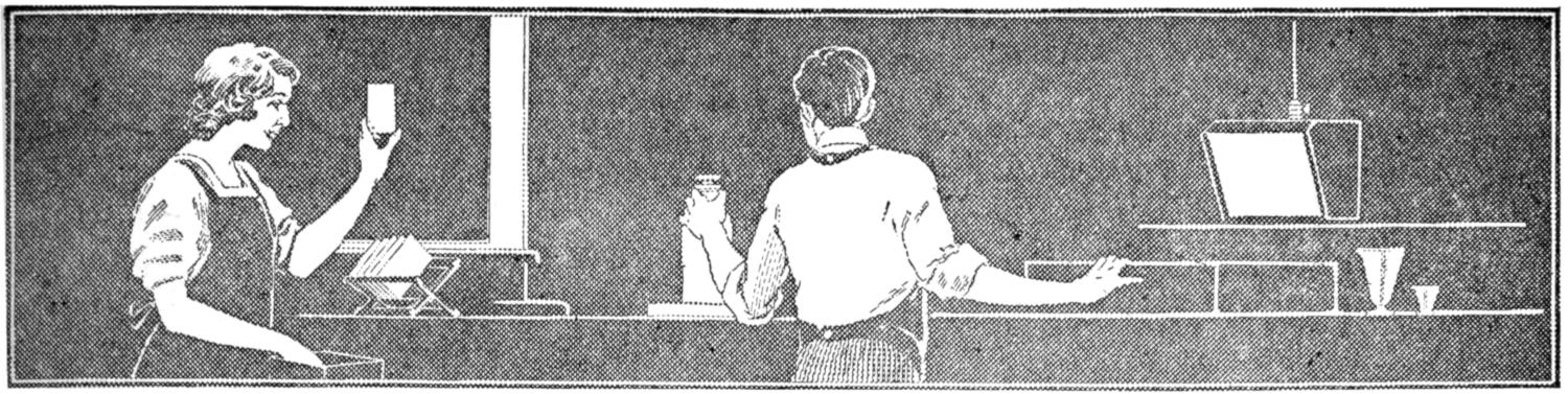 Chapter heading: boy and girl at work in dark room