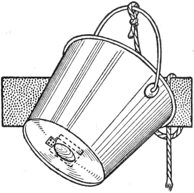 Non-return valve in bottom of bucket