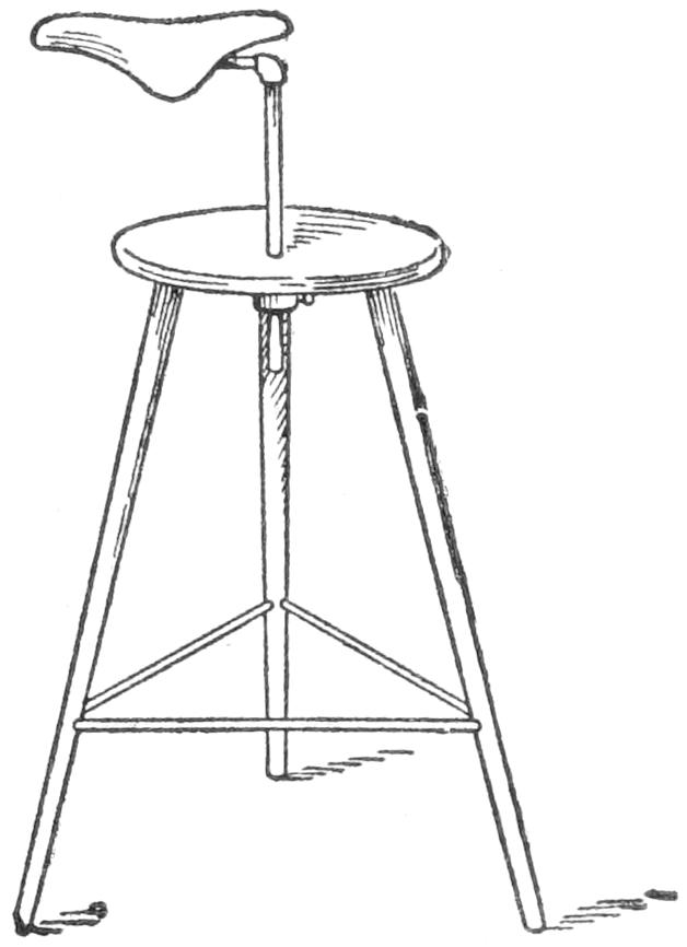 Stool with bicycle saddle for a seat