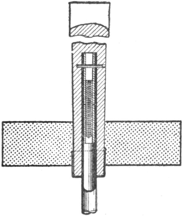 Longitudinal section of umbrella handle