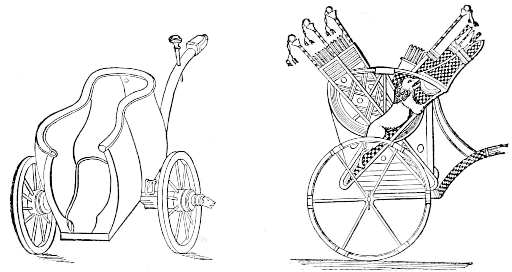 Two images of Egyptian Chariots
