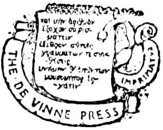 Seal of The De Vinne Press
