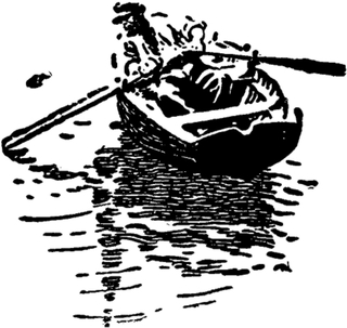 Ein Boot stößt an den Pfahl