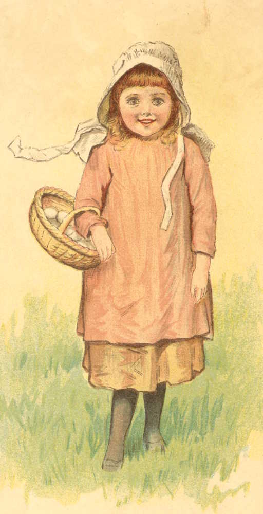 Girl with basket of eggs