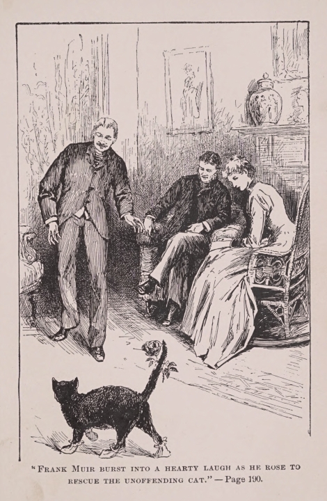 "FRANK MUIR BURST INTO A HEARTY LAUGH AS HE ROSE TO RESCUE THE UNOFFENDING CAT."