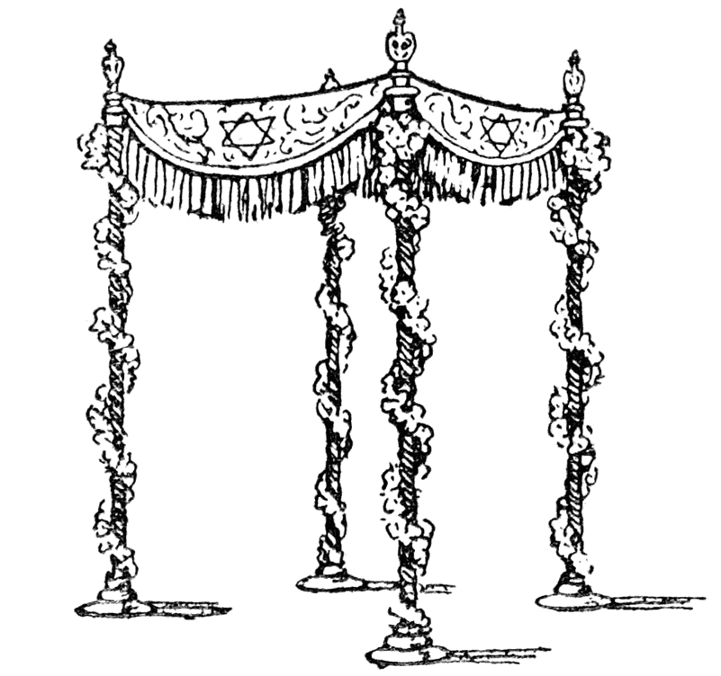 Jewish wedding canopy or chuppah.