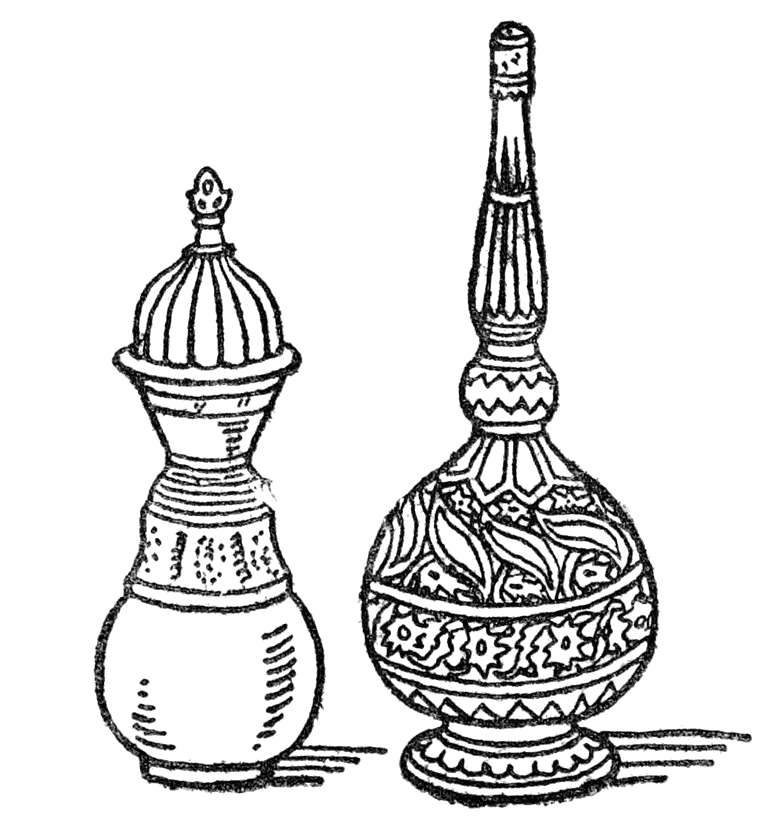 Two decorated vases.