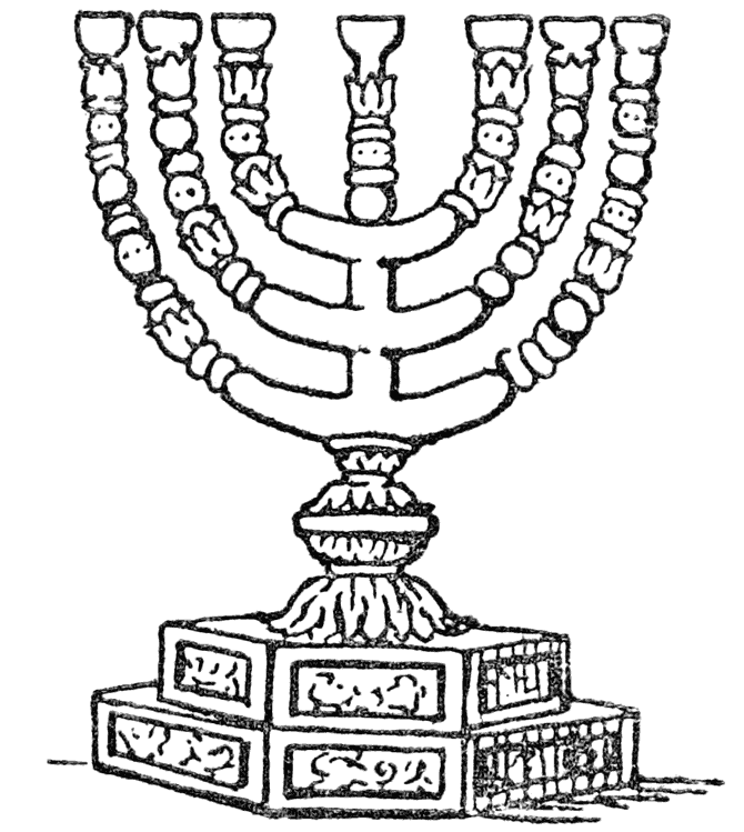 Seven-branched candelabrum or menorah.