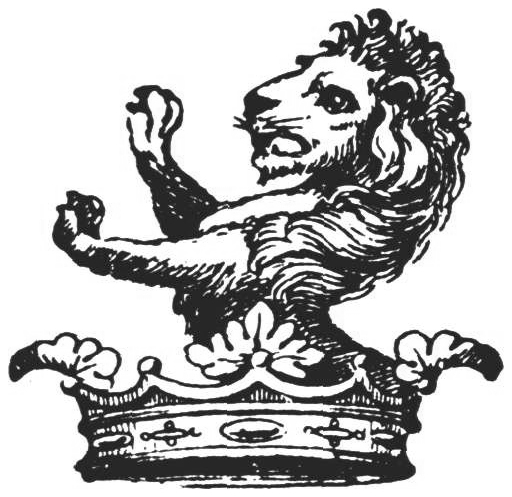 tailpiece: lion on crown