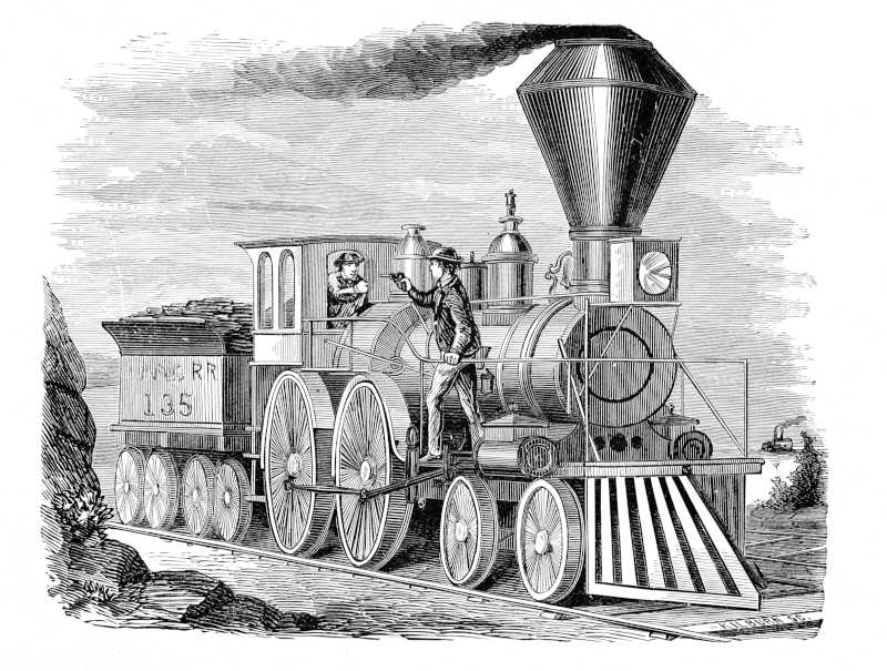 A steam locomotive and coal tender