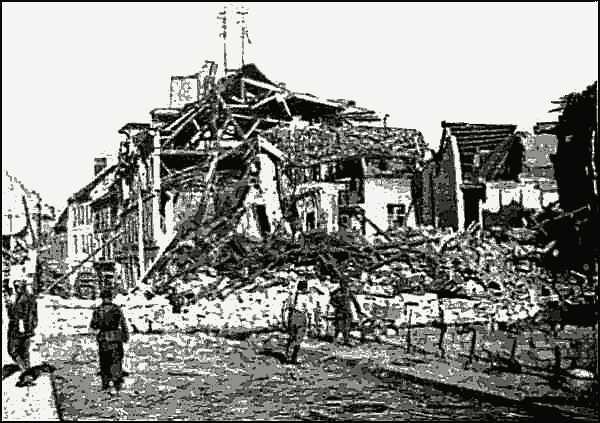 Photoraph of the German Barricade at the exit of the Pont des Anglais.