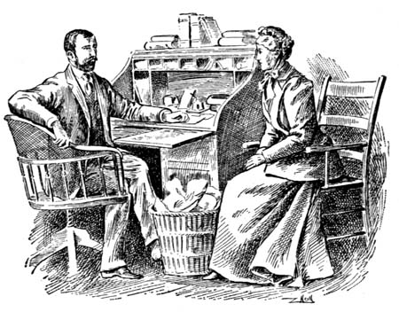 Man speaking to a woman