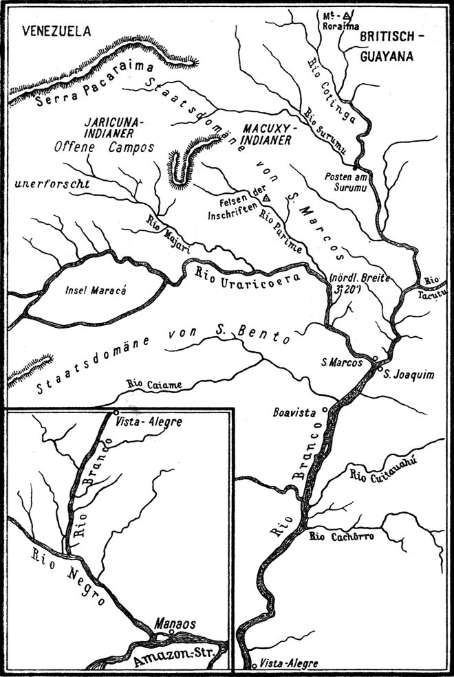 Landkarte des   Rio-Branco-Gebietes