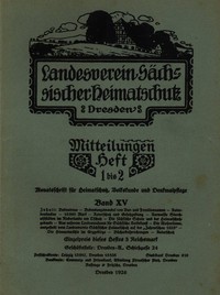 Landesverein Sächsischer Heimatschutz — Mitteilungen Band XV, Heft 1-2, Landesverein Sächsischer Heimatschutz