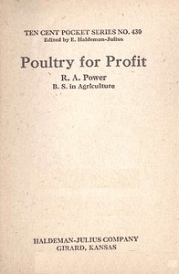 Poultry for profit, R. A. Power