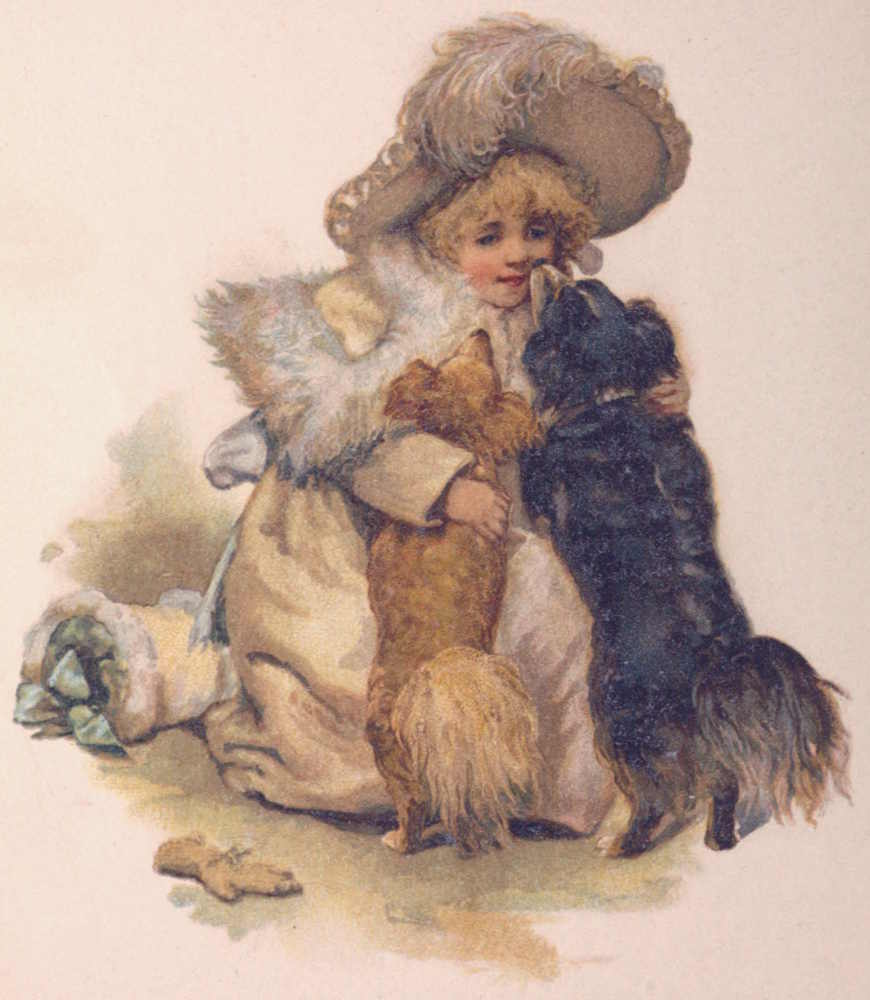 Girl with two dogs