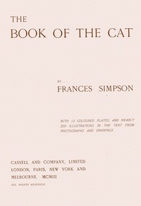 The book of the cat, Frances Simpson