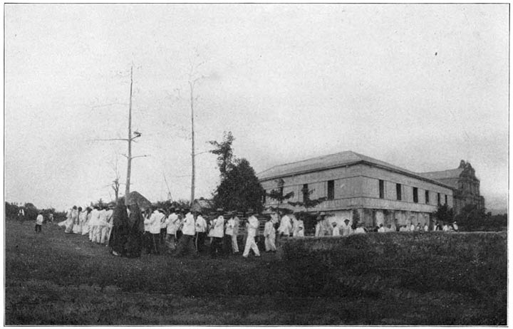 A Wedding Party Leaving the Church