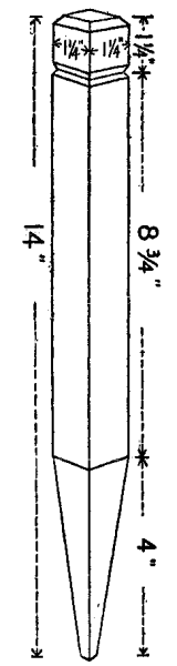 A heavy stake like this one, Jack used in marking off
his drills. It is adapted to just such work.