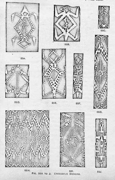 FIG. 55A TO H. CROCODILE DESIGNS.