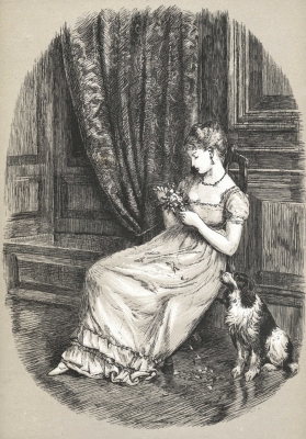 "Indeed, so great was her indifference, that she was amusing herself with plucking to pieces a choice bouquet of hot-house flowers."—page 72.