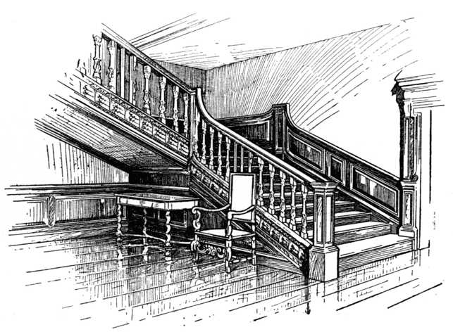 Staircase of the Second Half of Seventeenth Century. (From
The Woodworker, September, 1929.)